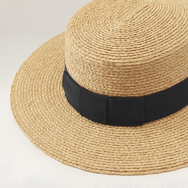 Helen Kaminski Gracie Hat Boater Natural/Black