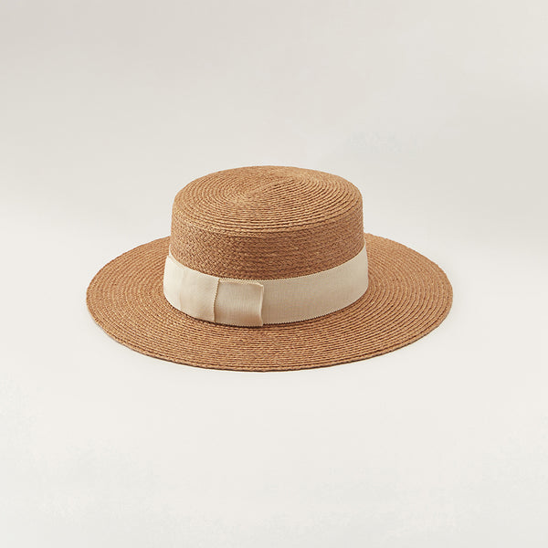 Helen Kaminski Gracie Hat Boater Nougat/Cream