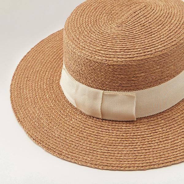 Helen Kaminski Gracie Hat Boater Nougat/Cream