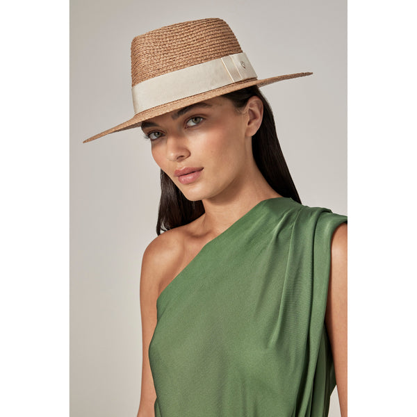Helen Kaminski Jenna Hat Wide Brim Nougat/Cream