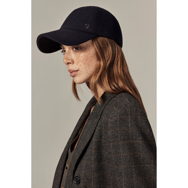 Helen Kaminski Ledger Wool Cap Hat Cap Navy
