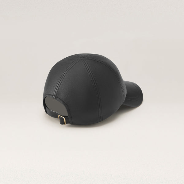 Helen Kaminski Lexie Leather Cap Hat Cap Black