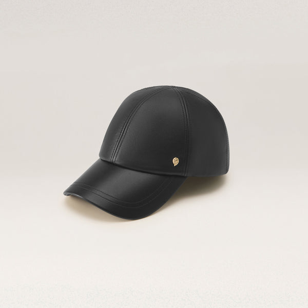 helen kaminski Lexie Leather Cap Hat Cap Black