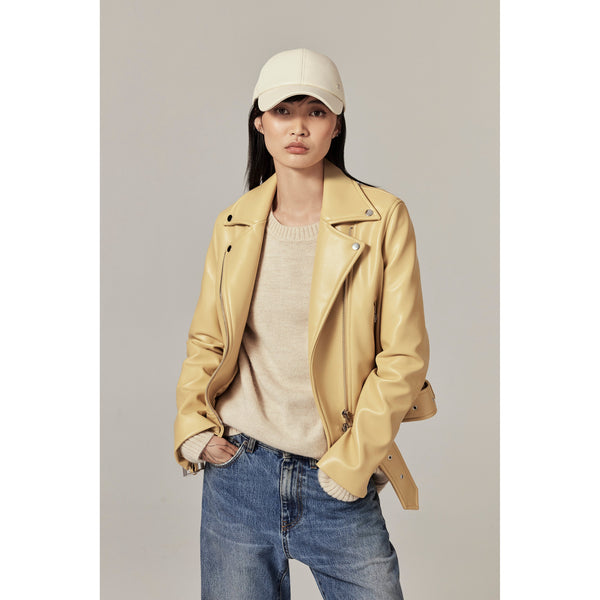 Helen Kaminski Lexie Leather Cap Hat Cap Parchment