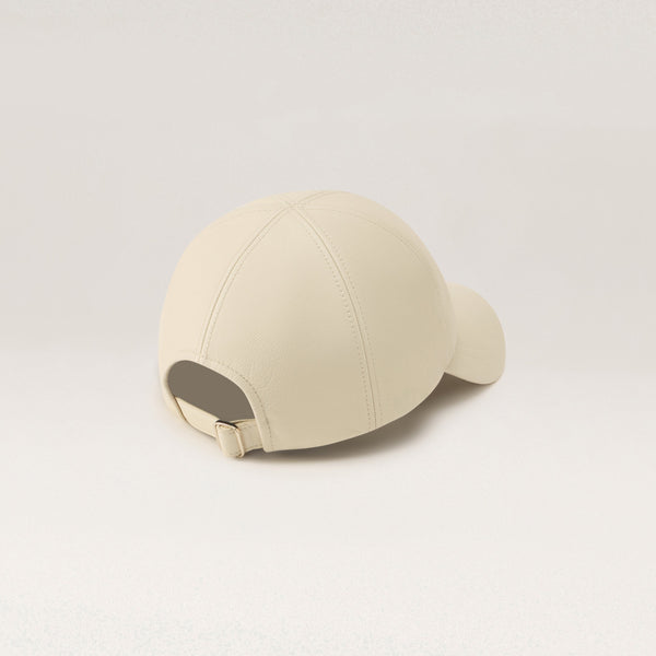 Helen Kaminski Lexie Leather Cap Hat Cap Parchment