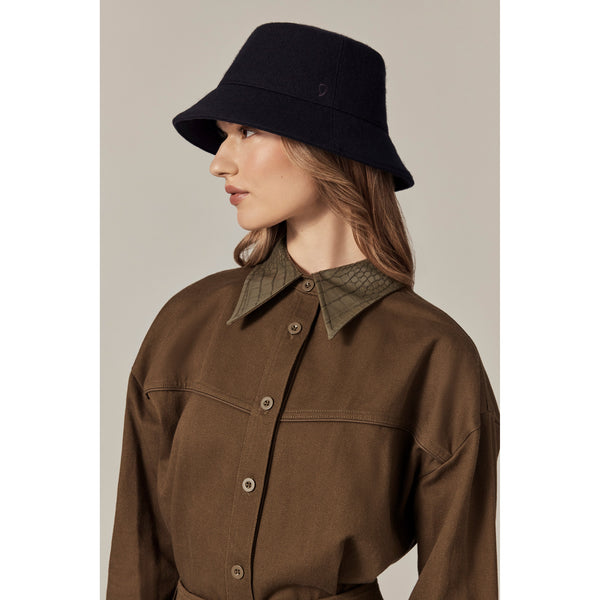 Helen Kaminski Milton Wool Bucket Hat Bucket Navy