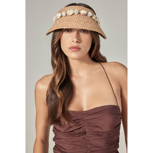 Helen Kaminski Nyla Hat Visor Nougat/Natural