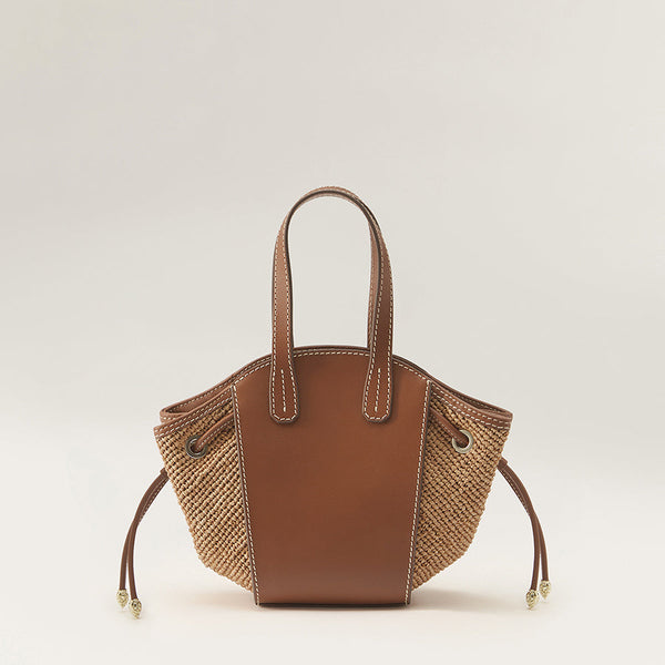 Helen Kaminski Piaf Tote With Raffia Cuoio/ Nougat