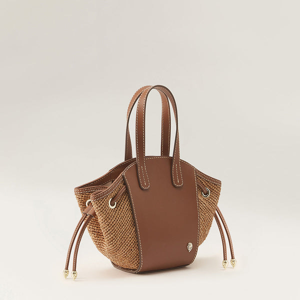 Helen Kaminski Piaf Tote With Raffia Cuoio/ Nougat