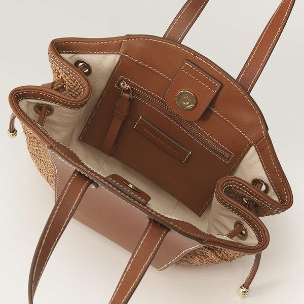 Helen Kaminski Piaf Tote With Raffia Cuoio/ Nougat