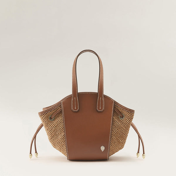 helen kaminski Piaf Tote With Raffia Cuoio/ Nougat