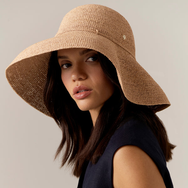 Helen Kaminski Provence 12 Hat Turn Up Brim Nougat