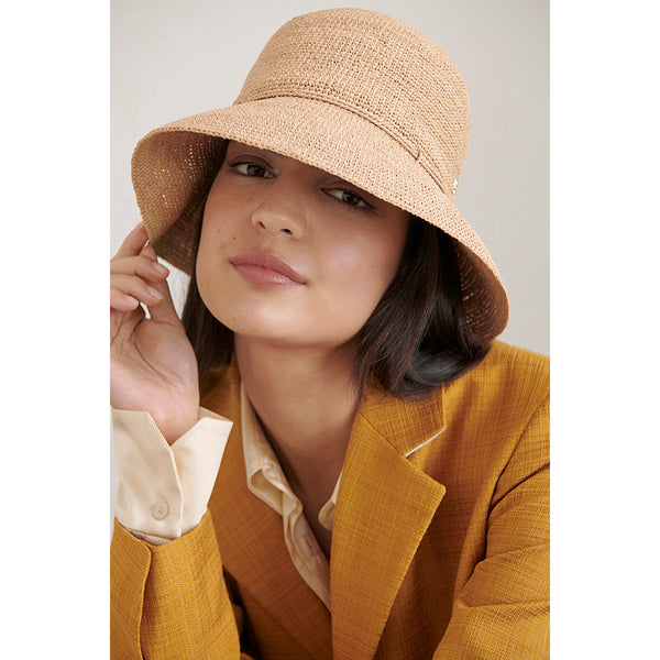 Helen Kaminski Provence 8 Hat Turn Up Brim Nougat