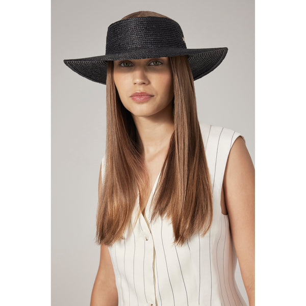 Helen Kaminski Rani Hat Open Crown Visor Charcoal