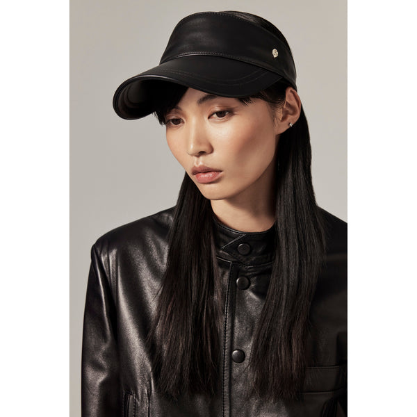 Helen Kaminski Scout Leather Visor Hat Visor Black