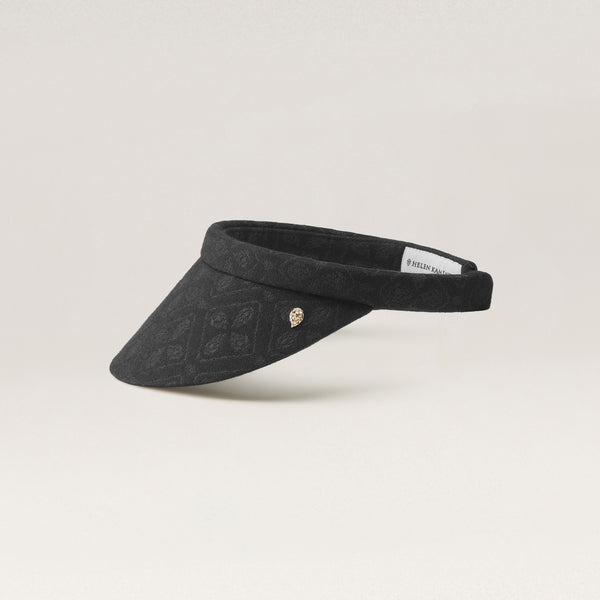 Helen Kaminski Tyra Hat Visor Jacquard Black/Black