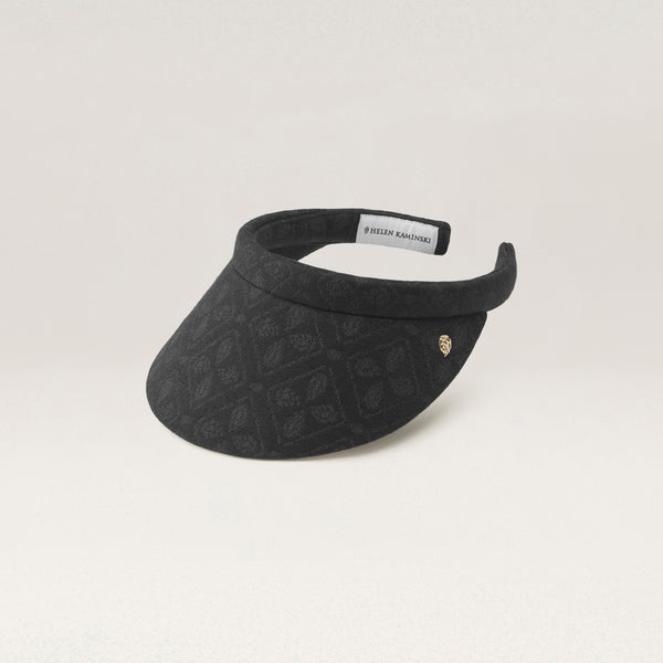 helen kaminski Tyra Hat Visor Jacquard Black/Black