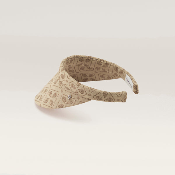 Helen Kaminski Tyra Hat Visor Jacquard Latte