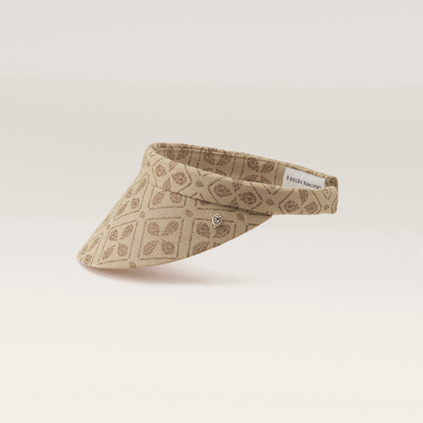 Helen Kaminski Tyra Hat Visor Jacquard Latte