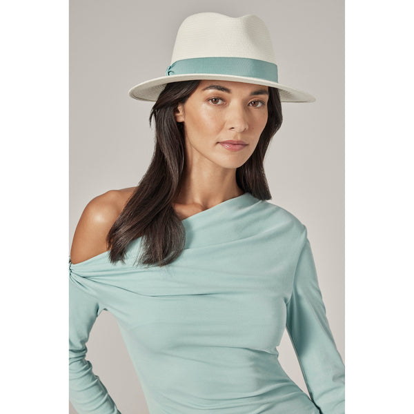 Helen Kaminski Vitoria Hat Fedora Chalk/ Seaglass