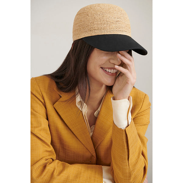 Helen Kaminski Vivette Hat Cap Natural/Black