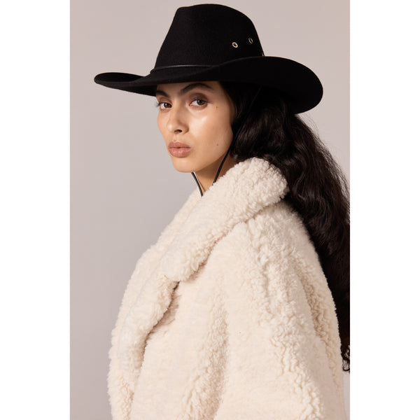 Helen Kaminski Walker Wool Fedora Hat Fedora Black