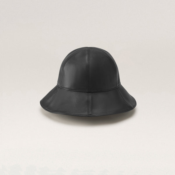 Helen Kaminski Yasmin Leather Hat Hat Cloche Black