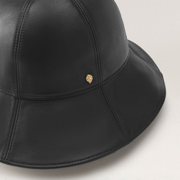 Helen Kaminski Yasmin Leather Hat Hat Cloche Black