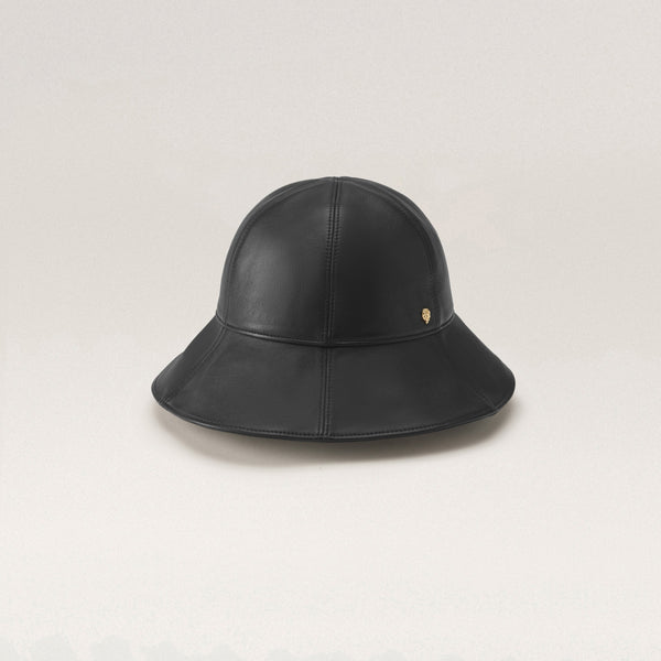 helen kaminski Yasmin Leather Hat Hat Cloche Black