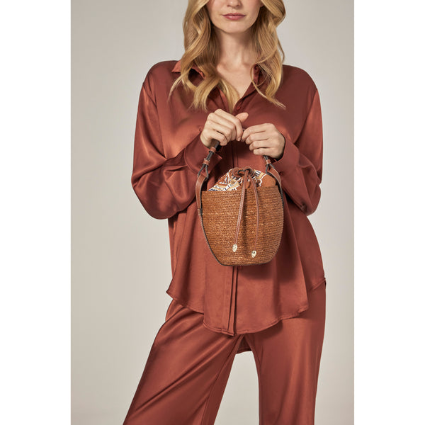 Helen Kaminski HK X Bábbarra Land Bag Bag Basket Nutshell/ Amber