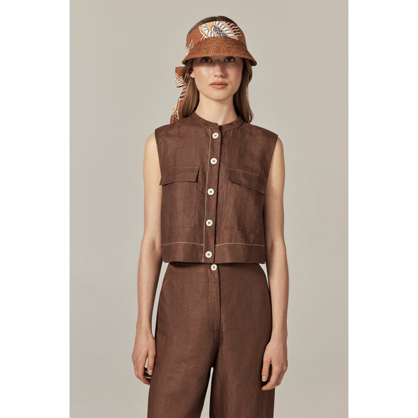 Helen Kaminski HK X Bábbarra Sea Visor Hat Visor Nutshell/ Amber