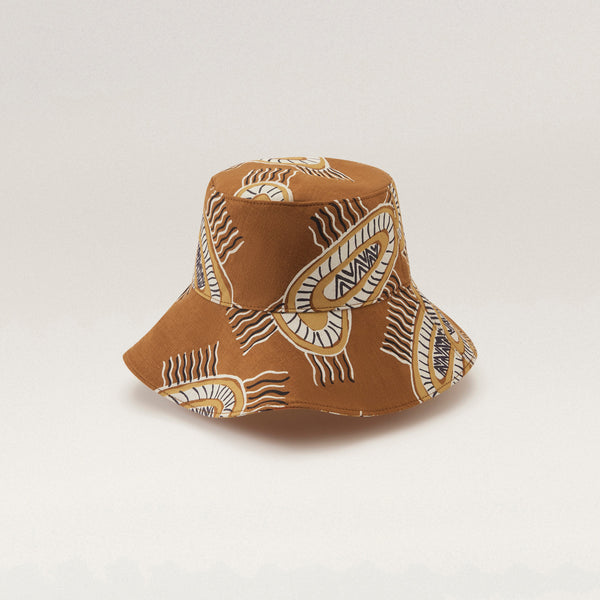 Helen Kaminski HK X Bábbarra Sky Hat Hat Bucket Amber