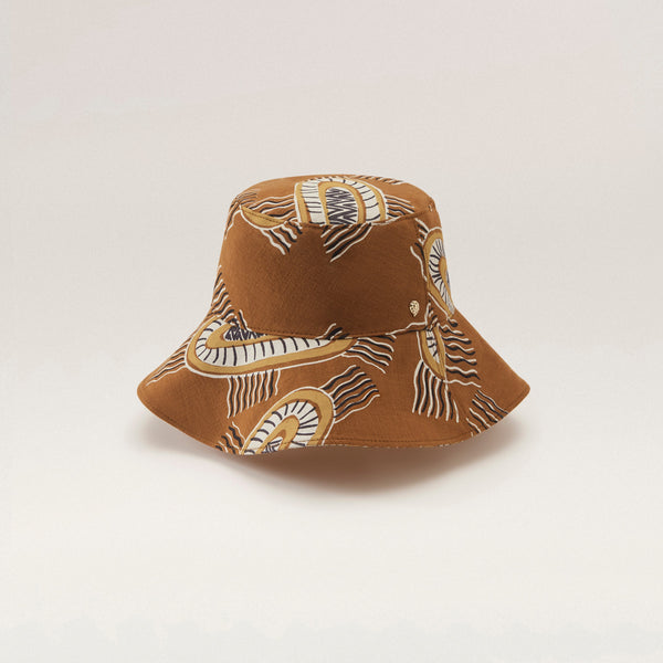 helen kaminski HK x Bábbarra Sky Hat Hat Bucket Amber
