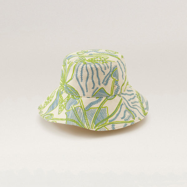 helen kaminski HK x Bábbarra Sky Hat Hat Bucket Flax