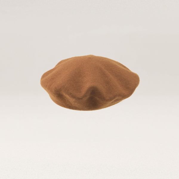 Helen Kaminski Issy Rollable Wool Beret Hat Beret Dark Camel