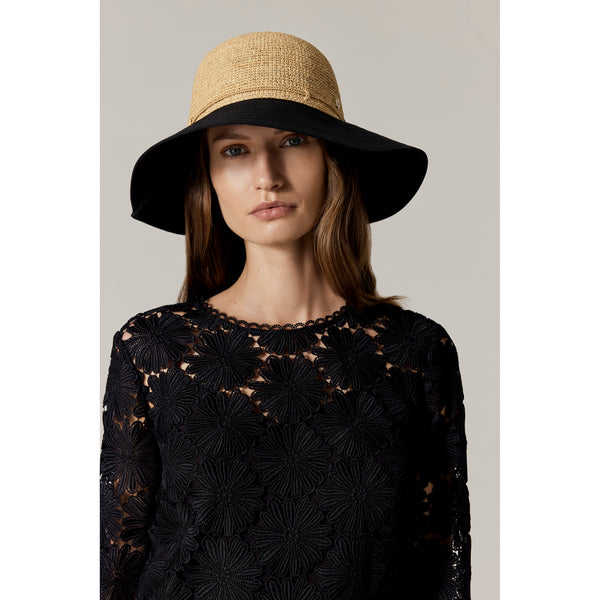 Helen Kaminski Kalola Hat Medium Brim Natural/Black