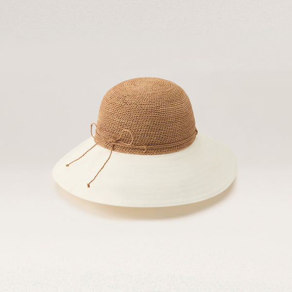Helen Kaminski Kalola Hat Medium Brim Nougat/Off White