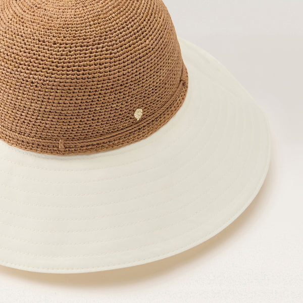 Helen Kaminski Kalola Hat Medium Brim Nougat/Off White