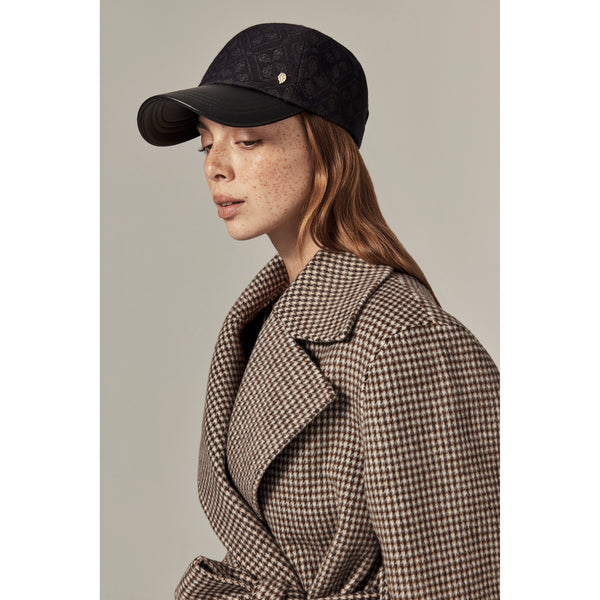 Helen Kaminski Kennedy Jacquard Cap Hat Cap Jacquard Black