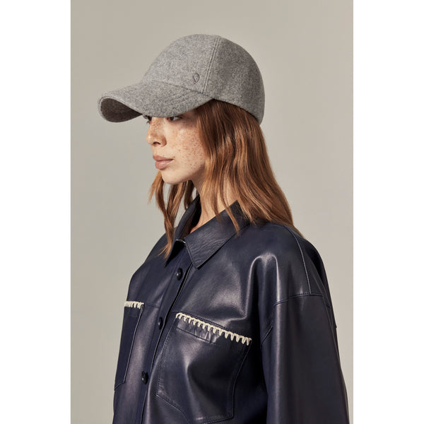 Helen Kaminski Ledger Wool Cap Hat Cap Light Grey Melange