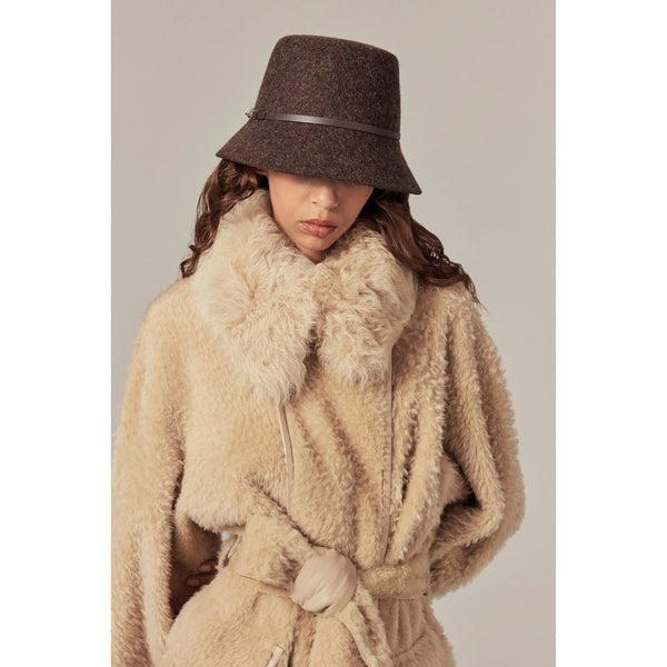 Helen Kaminski Liv Wool Bucket Hat Bucket Chocolate