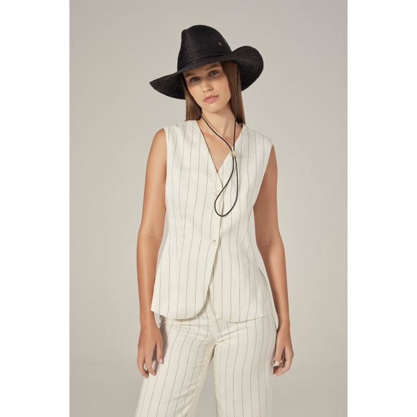 Helen Kaminski Madison Raffia Braid Fedora Hat Cowboy Charcoal