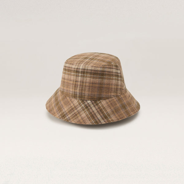 Helen Kaminski Milton Check Bucket Hat Bucket Camel