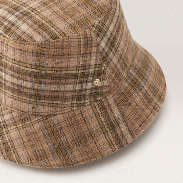 Helen Kaminski Milton Check Bucket Hat Bucket Camel
