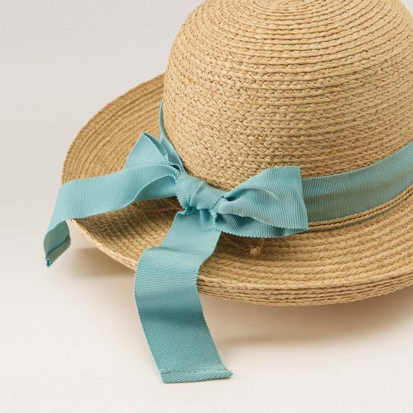 Helen Kaminski Newport SB Hat Turn Up Brim Natural/ Seaglass