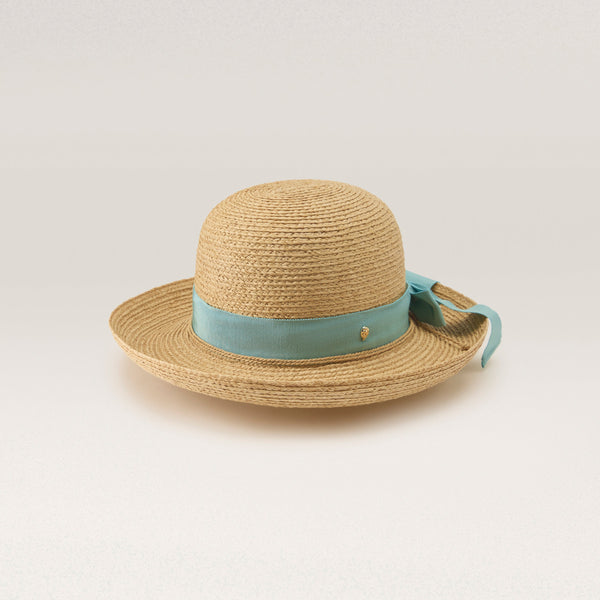 helen kaminski Newport SB Hat Turn Up Brim Natural/ Seaglass
