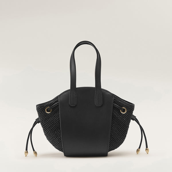 Helen Kaminski Piaf Tote With Raffia Black/Charcoal