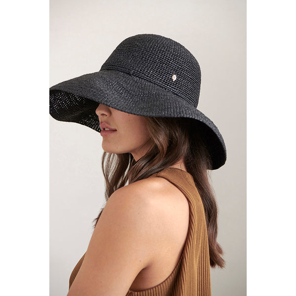 Helen Kaminski Provence 12 Hat Turn Up Brim Charcoal