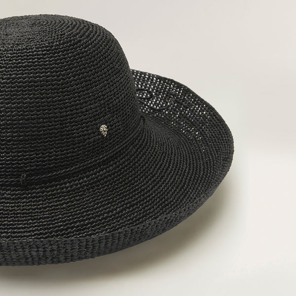 Helen Kaminski Provence 12 Hat Turn Up Brim Charcoal