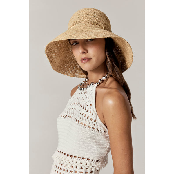 Helen Kaminski Provence 12 Hat Turn Up Brim Natural